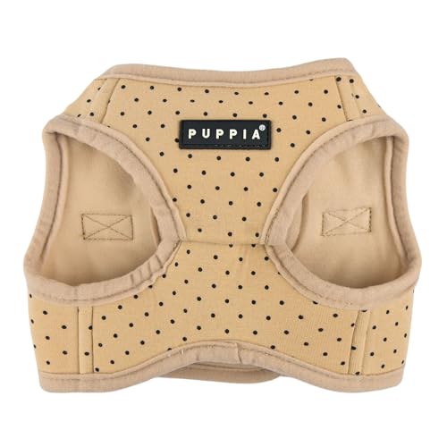 Puppia Dotty Dog Vest Harness B (Step-in) Fashionable Polka Dot Pattern Spring Summer Harness for Small Dogs, Beige, Small - color: Beige, size: Small