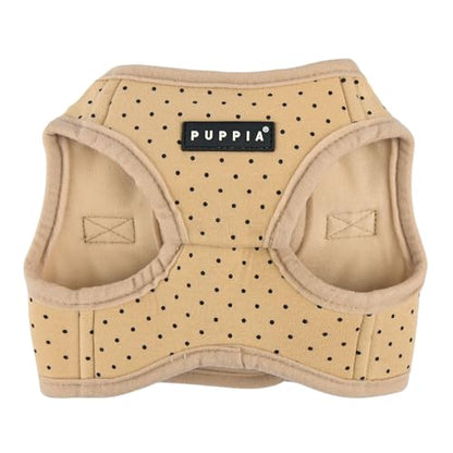 Puppia Dotty Dog Vest Harness B (Step-in) Fashionable Polka Dot Pattern Spring Summer Harness for Small Dogs, Beige, Large - color: Beige, size: Large
