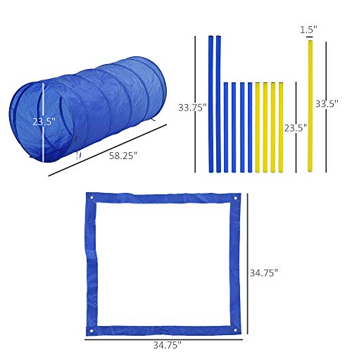 Professional Dog Agility Training Set with Adjustable High Jump, Weave Poles, Pause Box, and Open Tunnel for Outdoor Practice