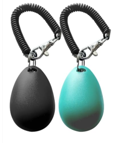 2 Pack Pet Training Clicker with Wrist Strap - New Black & Blue Dog Training Clickers - color: Black+Blue