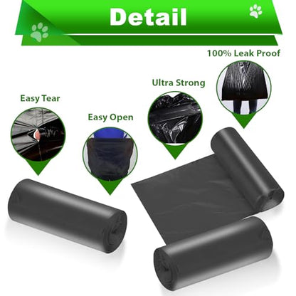 Dog Poop Trash Can Outside, Fully Assembled Dog Waste Trash Can with Lid, Pedal and Removable Inner Waste Bin,Pet Poop Bin with 200 Free Bags, for Garden, Black