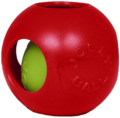 Jolly Pets Teaser Ball Dog Toy, Large/8 Inches, Red - color: Red, size: Large (8 in)