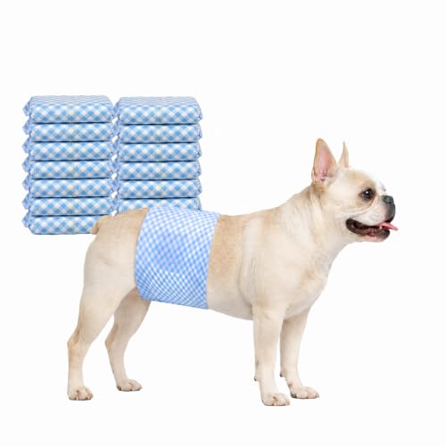 Male Dog Diaper Disposable Wraps for Waist 16–21 in,10 Count Leakproof, Super Absorbent, Adjustable Fit, Wetness Indicator, L - size: Male 10ct Waist 16~21in(L)