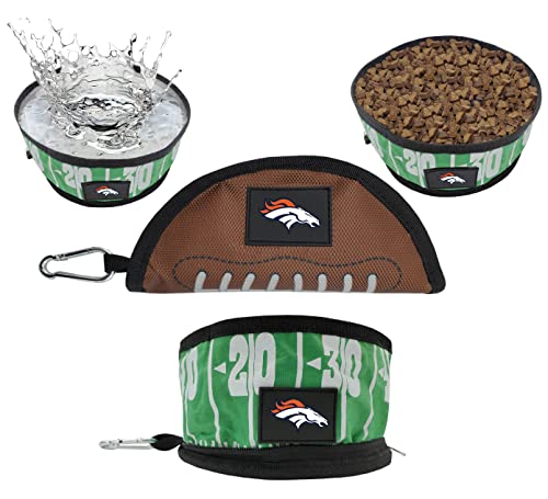 Pets First NFL Collapsible Pet Bowl - color: Denver Broncos, style: 1 Pack