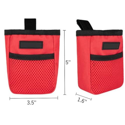 Dog Training Treat Pouch Small Portable Dog Treat Pouch Bag with Clip Pet Bait Snack Reward Puppy Training Container Food Treat Feeding Holder Mini Dog Treat Tote Waist Bag for Pet Training Walking - color: Red