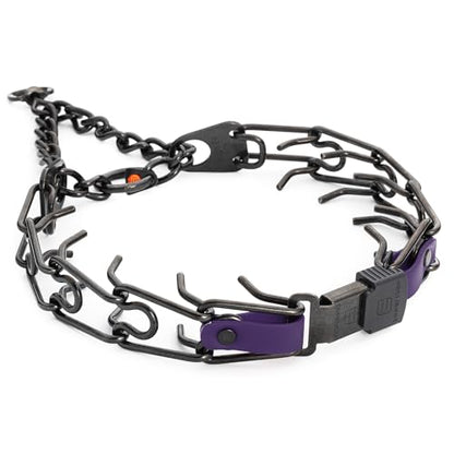 Herm Sprenger Black Stainless Steel Dog Collar with Quick Release ClicLock Buckle and Biothane Insert Training Collar Made in Germany (Violet Purple, 25in x 4.0mm(Neck Size up to21-22in)) - color: Violet Purple, size: 25in x 4.0mm(neck size up to21-22in)