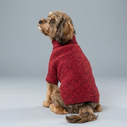 Fitwarm Knitted Turtleneck Dog Sweater, Thermal Dog Winter Clothes for Small Dogs Boy Girl, Holiday Pet Outfit, Heather Dark Red, XS - color: Burgundy Red, size: X-Small