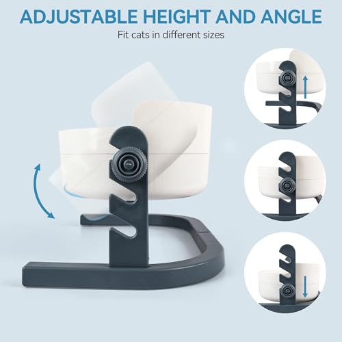 All for Paws Height Adjustable Cat Elevated Bowls Stainless Steel Dog Food Water Bowls, Height Adjustable Cat Feeder Mess Proof Pet Feeding Bowls for Small to Large Size Cats - size: Medium