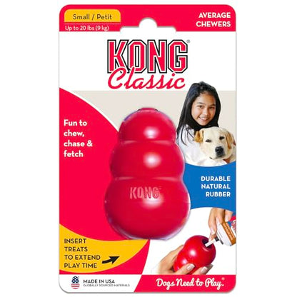 KONG Classic Stuffable Dog Toy - Fetch & Chew Toy for Dogs - Treat-Filling Capabilities & Erratic Bounce for Extended Play Time - Durable Natural Rubber Material - for Small Dogs - size: Small (Pack of 1)