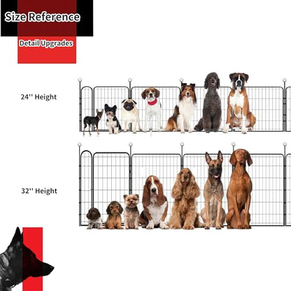 Puppy Playpen Indoor/Outdoor,24'' Portable Dog Playpen with Easy-Carry Straps,6 Panels Dog Pen Play Pen for Small Dogs,Rustproof Pet Playpen for Camping RV Yard(with One Door) - size: 24'' High