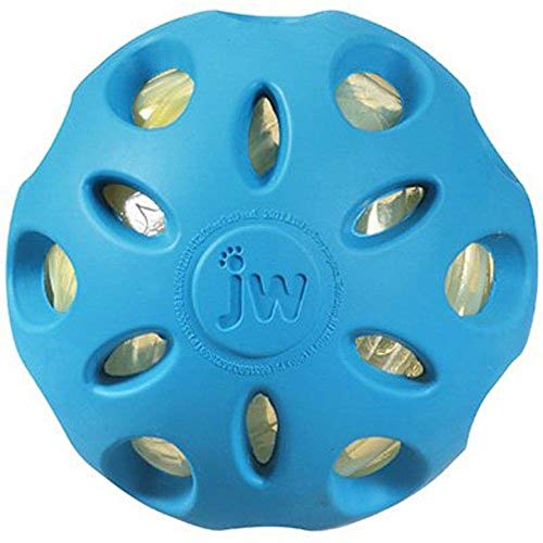 JW Pet Crackle Heads Crackle Ball Crunchy Noise Chew Fetch Toy for Dogs, Assorted Colors, Large 4' Diameter - size: Large