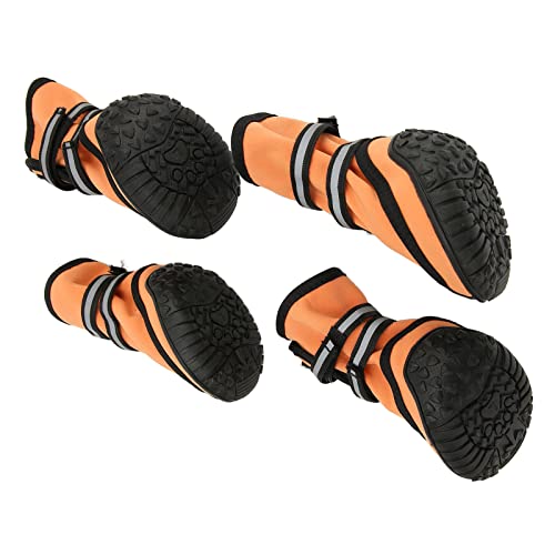Dog Shoes Paw Protector, Breathable to Prevent Slipping WearResistant Reflective Soft Dog Shoes for Trail Running for Dogs Backpacking by (L)