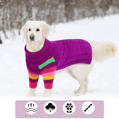 XSmall Dog Sweaters - Stretchy Turtleneck Pullover for Small Dogs, Girls & Boys - color: Purple, size: X-Small