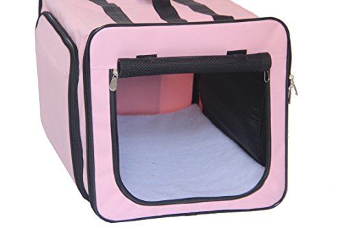 Pet Life ® Roomeo Folding 2-in-1 Dual-Side Expandable Collapsible Travel Cat and Dog Carrier and Wired Folding Pet Crate