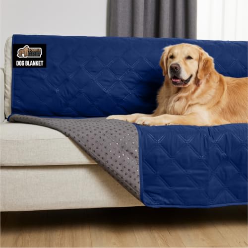 GORILLA GRIP® Waterproof Dog Blanket, Leakproof Couch Cover for Dogs, Silicone Grip Backing, Protects Sofa, Sectional, Bed, Crate, Car & RV, Tear-Resistant Washable Senior Pet Blanket, 30x70 Navy - color: Navy, size: 30" X 70"