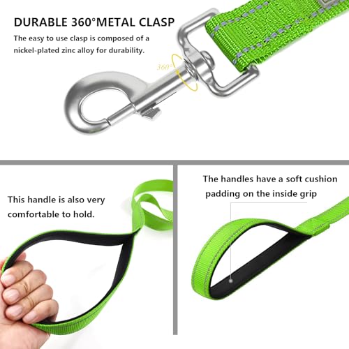 Dog Leash 6 FT Padded Handle Nylon Reflective Dogs Leashes for Small Dogs Puppy Green - color: Refl Green, size: Small : 5/8" x 6 FT