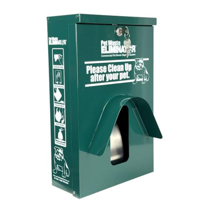 Dog Waste Station Dispenser Box, Fits Any Dog Poop Bag, Made of Rust-Proof Aluminum, Pet Waste Bag Dispenser with Lock and Rainguard, For Commercial Use, Parks, Condos & HOA (No bags included) (Green) - color: A- Green
