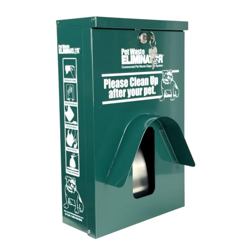 Dog Waste Station Dispenser Box, Fits Any Dog Poop Bag, Made of Rust-Proof Aluminum, Pet Waste Bag Dispenser with Lock and Rainguard, For Commercial Use, Parks, Condos & HOA (No bags included) (Green) - color: A- Green