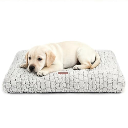 Dog Bed Crate Pad - Soft Fluffy Pet Cushion Mat Anti-Slip Comfy Kennel Pad for Crates - color: Coffee, size: Small 24"x18"