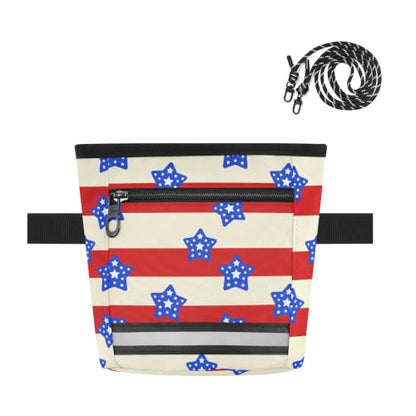Star Water-Resistant Dog Treat Pouch, 3 Ways to Wear Treat Bag with Magnetic Closure & Reflective Strip, Hands-Free for Pet Training, Walking