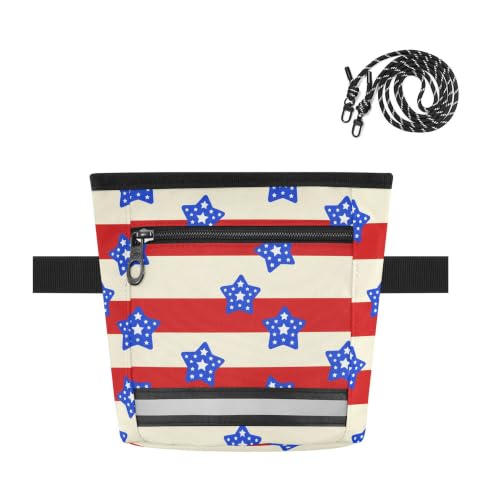 Star Water-Resistant Dog Treat Pouch, 3 Ways to Wear Treat Bag with Magnetic Closure & Reflective Strip, Hands-Free for Pet Training, Walking