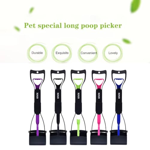 28" Pooper Scooper Foldable Green Dog Pooper Scooper Dog Poop Scoop with Unbreakable Material and Durable Spring Easy to Use for Grass, Dirt, Gravel - color: Green