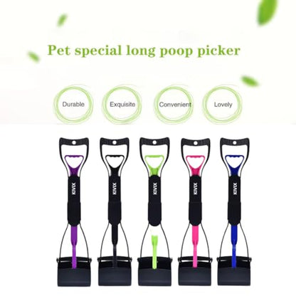 28" Pooper Scooper Foldable Green Dog Pooper Scooper Dog Poop Scoop with Unbreakable Material and Durable Spring Easy to Use for Grass, Dirt, Gravel - color: Green