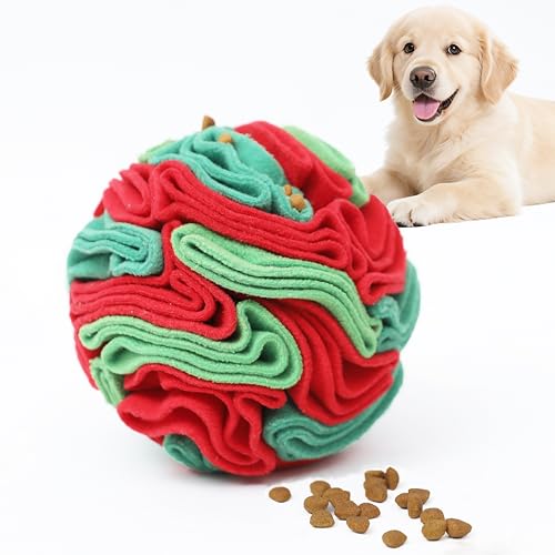 Ablechien Snuffle Ball for Dogs - Interactive Dogs Toys to Keep Them Busy, Dog Puzzle Toy, Dog Enrichment Toys for Small, Medium Pets Daily Companionship, Training Reward Gift - color: Christmas Ball, size: Medium