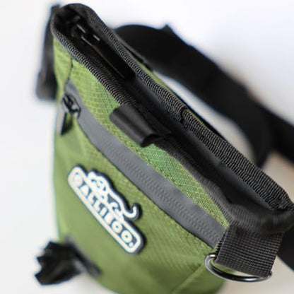 Callieco Mini Dog Treat Pouch with Magnetic & Zipper Closure | Small Waist Belt Training Behavior Aid Bag for Dog Walking with Poop Bag Dispenser (Green) - color: Green