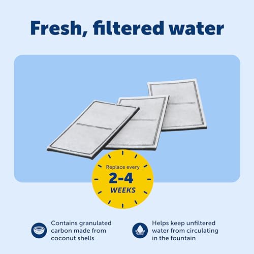 PetSafe Drinkwell Replacement Carbon Filter, Dog and Cat Water Fountain Filters, pack of 3 - size: 3 Filters