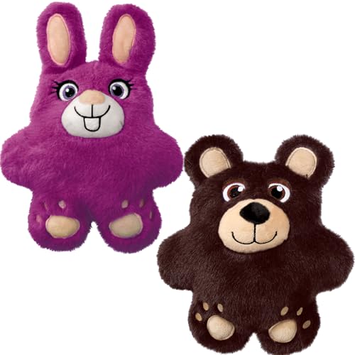 KONG Snuzzles Dog Toy, Plush Squeaker, Crinkle Sounds, Soft Durable Indoor Play (Bear/Bunny, Medium) - color: Bear/Bunny, size: Medium