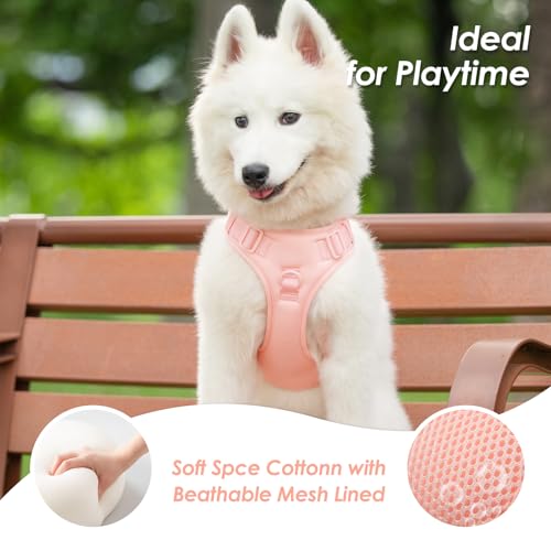 No Pull Dog Harness, Puppy Vest with Front Clip for Small Medium Large Sized Dog(Light Pink,XS) - color: Light Pink, size: XS(Neck:11.8-16.5", Chest:14.2-19.7")