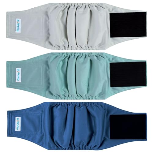 Paw Legend Washable Dogs Diapers Male Dog Belly Bands for Male Dogs Diapers Reusable Puppy & Doggie Diapers Male - color: Teal, Grey, Navy, size: X-Small
