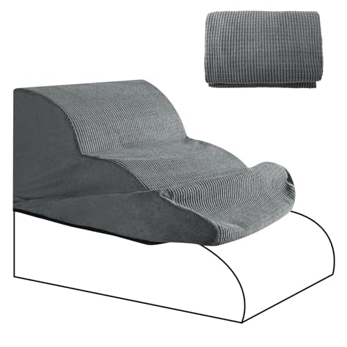 3 Step Foam Dog Stairs Replacement Cover (for AODISMAN Dog Ramp Only), Suitable Size: 22.4" L*15.7" W*15.7" H,Grey
