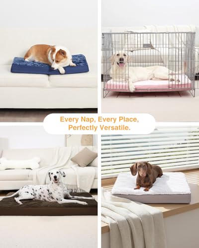 KSIIA Orthopedic Dog Bed - Waterproof, Large, Plush, Washable with Egg Crate Foam & Removable Cover & Nonskid Bottom, 36 x 27 Inch, Gray - color: Light Grey, size: 36.0"L x 27.0"W x 3.0"Th