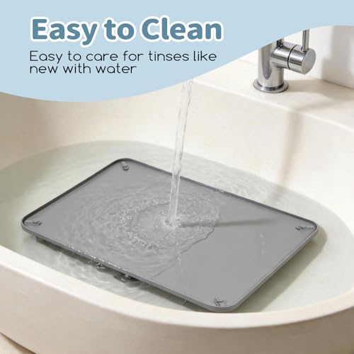 Pee Pad Holder for Dogs,25 x 36 Inch Dog Potty Tray with Silicone Clips Dog Puppy Pad Tray,Non-Slip Leak-Proof High Edge Silicone Puppy Pee Tray Mat for Home Floor Protection