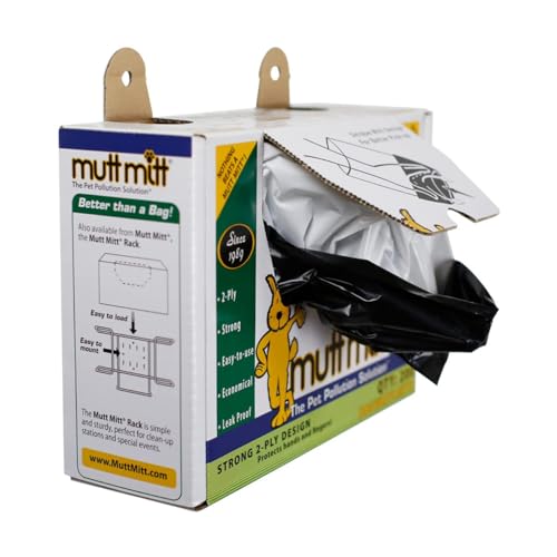 Mutt Mitt® 2-Ply dog waste pick-up bags Dispense-A-Mitt™ - 200 Dog Waste Bags in a wall mountable box.
