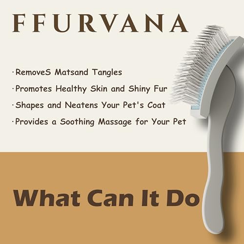 Slicker Brush for Dogs, for Golden Doodles with Long Hair, for Large Pet Dogs, Grooming Pet Hair, Cream White(Large) - color: Cream White