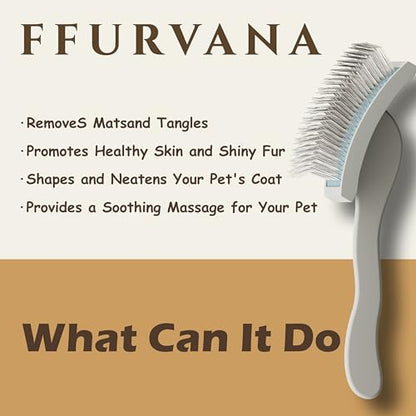 Slicker Brush for Dogs, for Golden Doodles with Long Hair, for Large Pet Dogs, Grooming Pet Hair, Cream White(Large) - color: Cream White