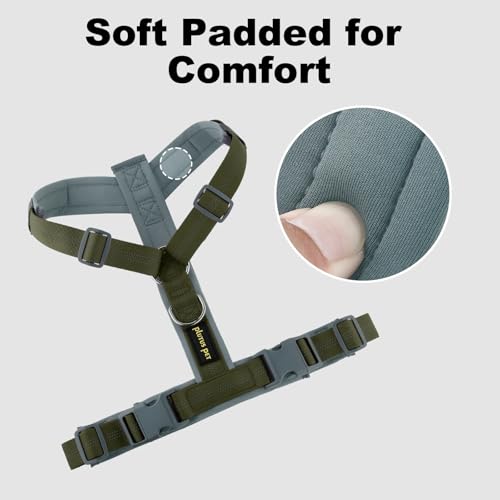 Plutus Pet No Pull Dog Harness, Adjustable Nylon Harness with Soft Padding, Reflective and Heavy Duty Dog Harness for Small, Medium, Large Dogs(Ranger Green, S) - color: Ranger Green, size: S