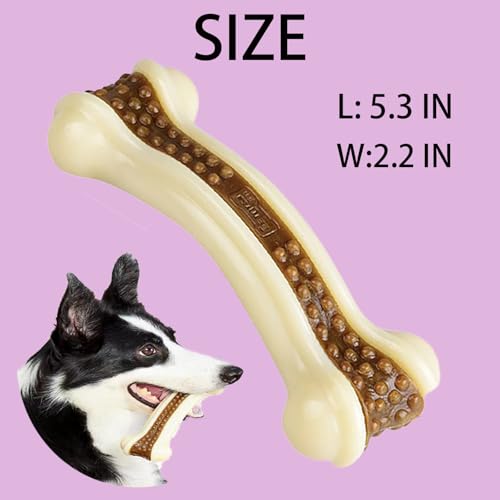 Dog Bones Chew Toys for Aggressive Chewers, 2 Pack Real Beef Flavor,Indestructible Teething Chew Toys for Large/Medium/Small Breed,Tough Toy with Durable Nylon - size: 8 Pcs C Bones Beef Flavor