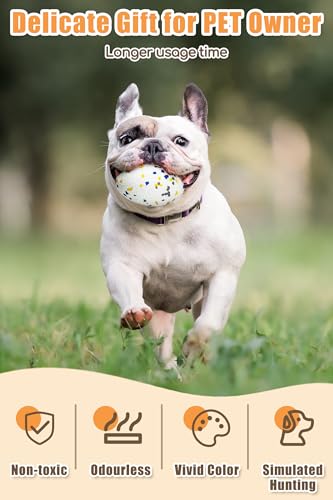 Moonorange 2Pcs Bone Dog Balls+Rugby Dog Toys for Aggressive Chewers, Indestructible Tennis Balls for Dogs (Bone+Rugby) - color: Mixed-Bone+Rugby-2Pcs