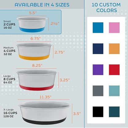 Master Pet Supply Stainless Steel Dog Bowls Set of 2 with Extra Thick Silicone Base - 2 Cup (16 oz) Aqua Sky, Non-Slip, Dishwasher Safe Metal Bowls, Pet Dog Food Bowl for Dogs, Cats, Anti Rust - color: Aqua Sky, size: 2 Cups (16 oz) 2 Pack