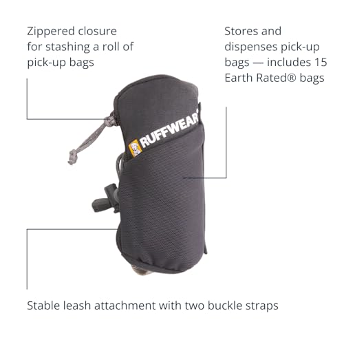 Ruffwear, Stash Bag Mini Dog Poop Bag Holder, Compact Leash Pouch with 2-Strap Attachment, Zip Pocket Fits Standard Roll, Side Slot, Grippy Starter Pad, Cinch Poop Loop, Mesh Pocket, Red Canyon - color: Red Canyon