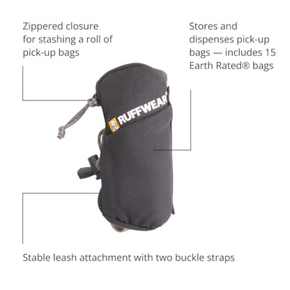 Ruffwear, Stash Bag Mini Dog Poop Bag Holder, Compact Leash Pouch with 2-Strap Attachment, Zip Pocket Fits Standard Roll, Side Slot, Grippy Starter Pad, Cinch Poop Loop, Mesh Pocket, Red Canyon - color: Red Canyon