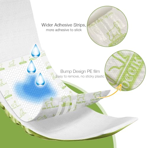 Dog Diaper Liners, 100 Count, Super Absorbent Booster Pads for Male and Female Dogs, Ultra-Thin and Breathable, Long - size: Long-100 pads