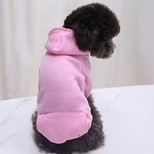 Idepet Pet Dog Hoodies Dog Clothes for Small Dogs Vest Chihuahua Clothes Warm Coat Jacket Autumn Puppy Outfits Cats Dogs Clothing(S, Pink) - color: Pink, size: Small