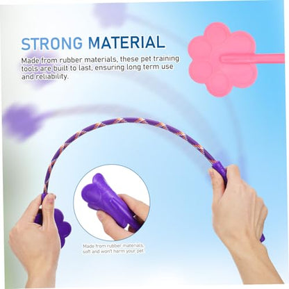 BESTonZON 2Pcs Cute Paw Shaped Pet Training Tool Dog Trainer Clicker Cat Training Stick Easy to Use Engaging Design for Behavior Improvement Multi Pet Compatibility