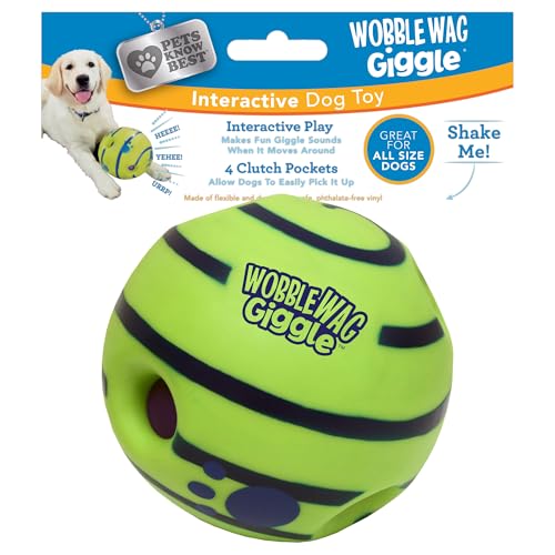 Wobble Wag Giggle Ball, Interactive Dog Toy, Fun Giggle Sounds When Rolled or Shaken, Pets Know Best, As Seen On TV - style: Original