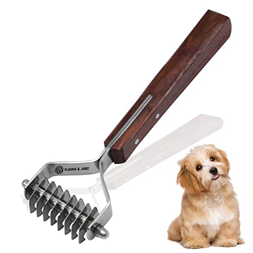 Flamia & Jabz Undercoat Rake for Dogs & Cats, Dematting Grooming Stripper Tool (8 Blades) - size: 8 Blades